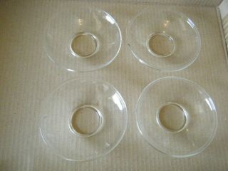 4 Vintage Candle Drip Catcher - Clear Glass - 2 3/4 "