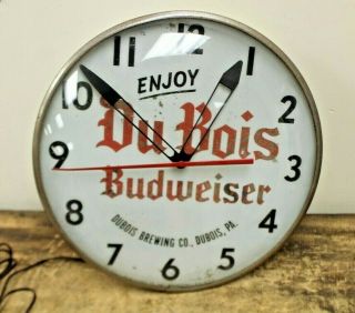 Vintage Lighted Dubois Beer Clock Pam Clock Company