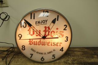Vintage Lighted DUBOIS Beer CLOCK Pam Clock Company 3