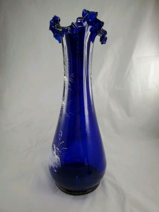 Antique Mary Gregory Blue 15.  5 