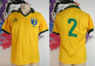 Vintage Brazil 1985 - 87 Home Shirt Topper Jersey Camisa Size 2 S World Cup 1986
