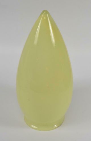 Antique Vaseline Art Glass Bullet Chandelier Shade Opalescent
