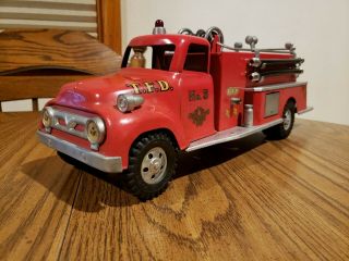Tonka Suburban Pumper Fire Truck with Hoses & Ladder.  Vintage 1957 2