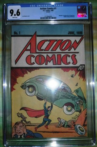 Action Comics 1 Cgc 9.  6.  White Pages Reprint Nestle Quik Premium 1987