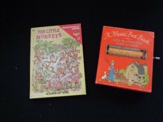 2 Vintage 1980s Hand Crank A Music Box Book Books By Random House,  &junior Elf