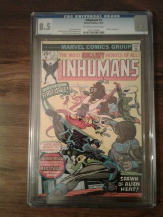 The Inhumans 1 (white Pages) Cgc 8.  5 Vf,  Marvel Comics 1975 Gil Kane Cover