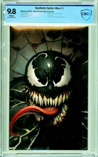 Symbiote Spider - Man 1 Ryan Brown Virgin Exclusive - Cbcs 9.  8
