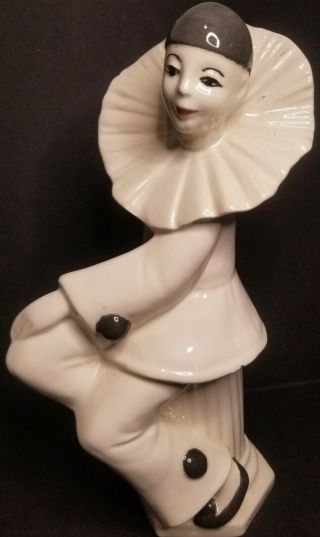 Vtg 1979 Ceramic Gare Inc Art Deco 10  Pierrot Clown Figurine " Signed