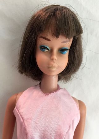 Vintage American Girl Barbie Long Hair Brunette 1966 Mattel Sears Excl.  Pink For