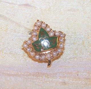 Vintage Alpha Kappa Alpha Sorority 10k Gold Pin / Badge,  Seed Pearls Aka Old