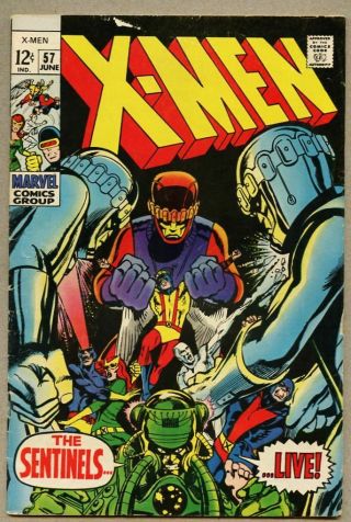 X - Men 57 - 1969 Vg/fn 5.  0 X Men Neal Adams 1st Sentinels Mk Ii