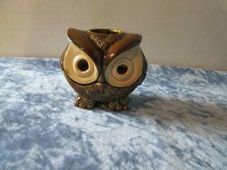 Vintage Ceramic 2 Piece Owl Tea Light Holder