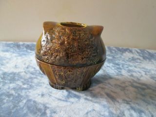 Vintage ceramic 2 piece Owl Tea Light holder 2