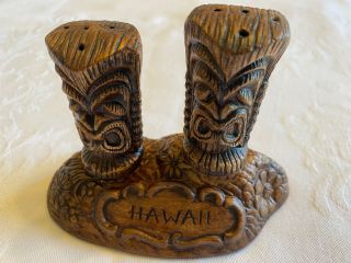 Treasure Craft Usa Hawaiian Tiki God Salt And Pepper Shakers Hawaii Euc