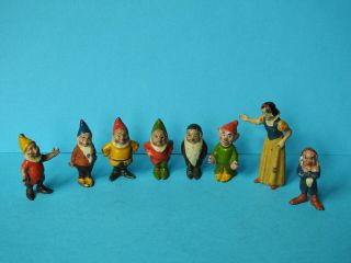 Britains Vintage 1938 Rare Lead Walt Disney Snow White And The 7 Dwarfs Set