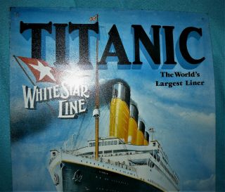 Titanic White Star Line TIN SIGN Cruiseliner Nautical Wall Decor Metal Poster 2