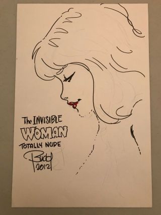Budd Root Cavewoman Creator Invisible Woman Sketch 2012 Pitt Comic Con