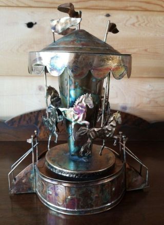 Vintage Horse Carousel (let Me Call You Sweetheart) Copper Music Art Piece