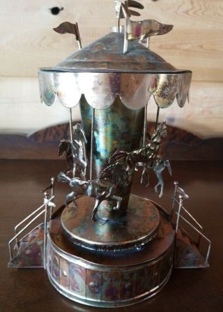 Vintage Horse Carousel (Let Me Call You Sweetheart) Copper Music Art Piece 3