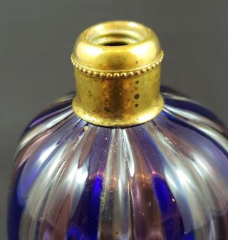 DeVilbiss Perfume Atomizer - Bohemian Tri - color Ribbed Glass from 1919 2