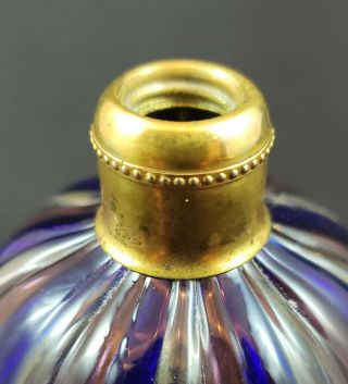 DeVilbiss Perfume Atomizer - Bohemian Tri - color Ribbed Glass from 1919 3