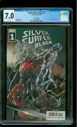 Silver Surfer Black 1 Cgc 7.  0 F/vf Knull Cameo 2nd Print Donny Cates Story