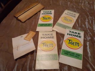 Rare Vintage Teem Store Display Signs (4) Nos In Complete