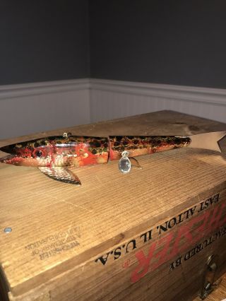 Vintage Rare Signed Bud Stewart Jointed Spotted Fish Antique Fish Pike Decoy