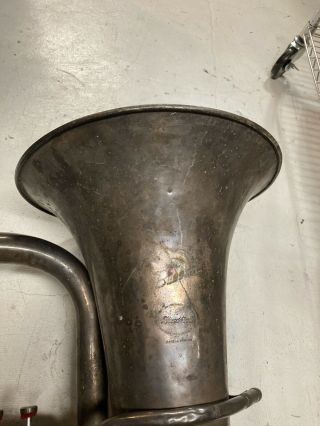 vintage Silver besson Stratford England Tuba Euphonium 3