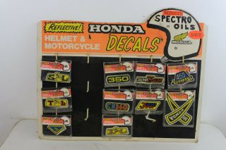 Vintage Honda Helmet & Motorcycle Decal Sticker Store Display Sign