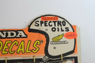 Vintage Honda Helmet & Motorcycle Decal Sticker Store Display Sign 2