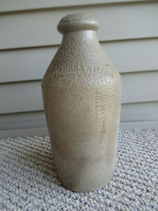 Cowden And Wilcox Harrisburg Pa Salt Glazed Stoneware Bottle