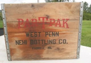 Nehi Par - T - Pak West Penn Bottling Company Farrell,  Pa Vintage Wooden Crate