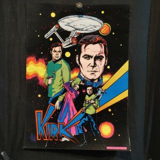 Vintage 1976 Star Trek Captain Kirk & Mr.  Spock Black Light Posters