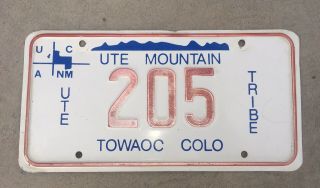 Vintage 1960’s Ute Tribe Mountain Towaoc Colorado License Plate Rare