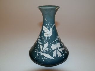 Rare Antique Zsolnay Pecs Miniature Vase Unusual Shape & Decoration Number 366