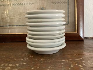 Antique Vintage White Ironstone Butter Pats Set Of 10