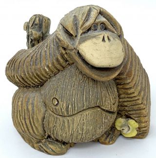 3” Ceramic Courting Baboon Figurine – Artesania Rinconada,  Uruguay
