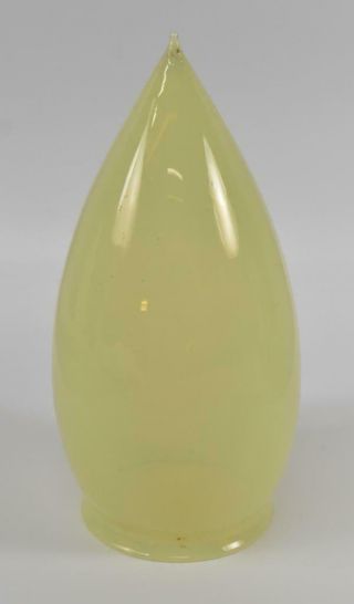 Antique Vaseline Glass Bullet Shade Art Glass Opalescent