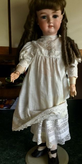 30 " Armand Marseille 390 Bj Bisque Doll Sleepy Blue Eyes Composition Body