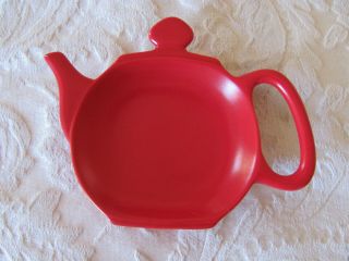Chantal Tea Bag Holder Spoon Rest - Teapot Shaped - Red - Up To 2 Available