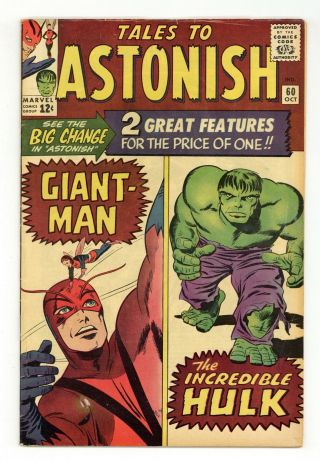 Tales To Astonish 60 Gd/vg 3.  0 1964