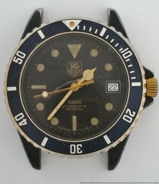Vintage Tag Heuer 1000 Diver 980.  029n Mens Watch To Restore Repair