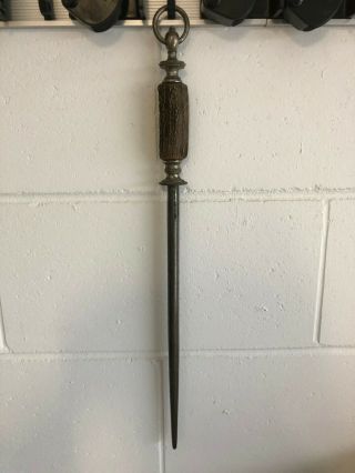 Vintage F Dick 14 " Butchers Steel - Arrow To The Handle