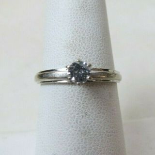 Vintage 14K White Gold.  45 CT Diamond Solitaire Engagement Ring 2.  6 gr Size 7 2