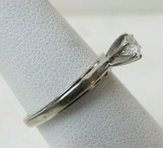 Vintage 14K White Gold.  45 CT Diamond Solitaire Engagement Ring 2.  6 gr Size 7 3
