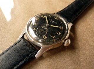 Vintage DUGENA military style hand wind watch,  Germany,  Osco 50,  well. 2