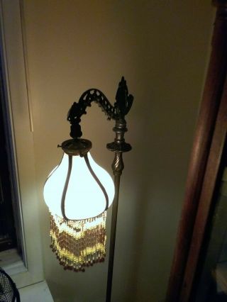 Antique Floor Lamp With Caramel Shades