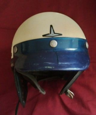 Vintage Buco White Motorcycle Helmet Blue Visor - Police?