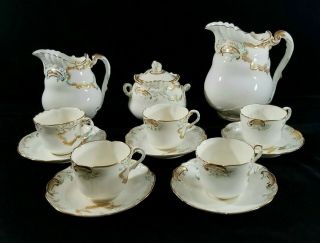 Antique Late 1800s G J & Sons Stoke Crescent China English Tea Set